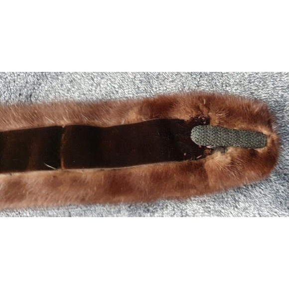 Mink Collar (brown) Extremely Soft. real mink fur VINTAGE Size 40x4 in - Picture 7 of 12